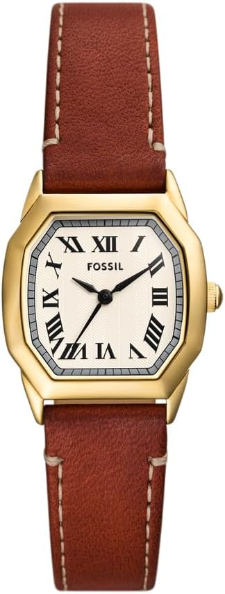 Fossil Harlow Horloge voor Dames, Quartz uurwerk met Roestvrijstalen of Leren Band,