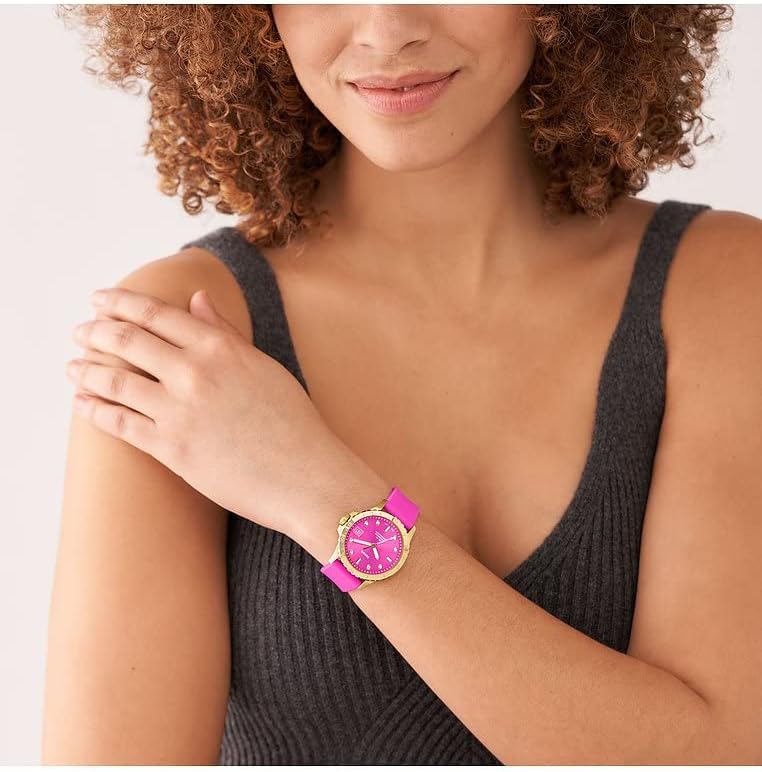 Fossil FB-01 Horloge voor dames, kwarts uurwerk met roestvrij staal of leren band