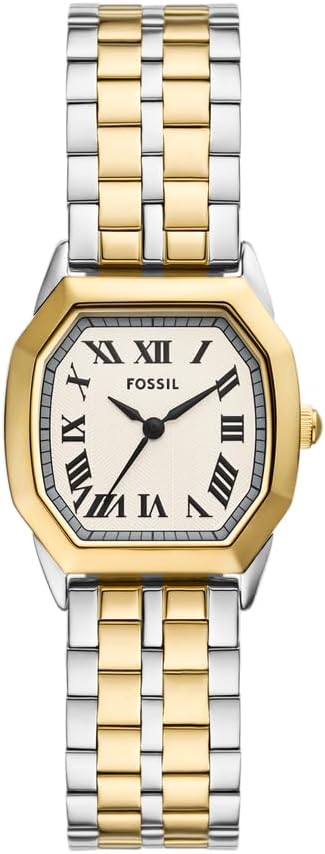 Fossil Harlow Horloge voor Dames, Quartz uurwerk met Roestvrijstalen of Leren Band,