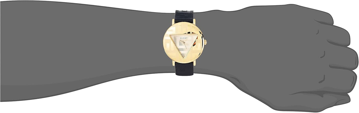 Guess Dames 36 mm horloge, Zwart, riem