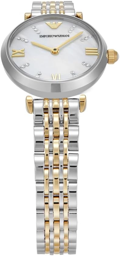 Emporio Armani Horloge Voor Dames, Driehandig Quartz uurwerk en 32mm kastmaat met roestvrij stalen, lederen of siliconen band