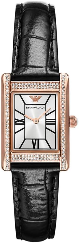 Emporio Armani horloge voor dames, kwartsuurwerk en kastmaat 31 mm met roestvrij stalen, lederen of siliconen band