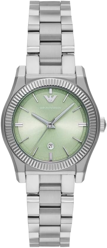 Emporio Armani Horloge Voor Dames, Driehandig Quartz uurwerk en 32mm kastmaat met roestvrij stalen, lederen of siliconen band