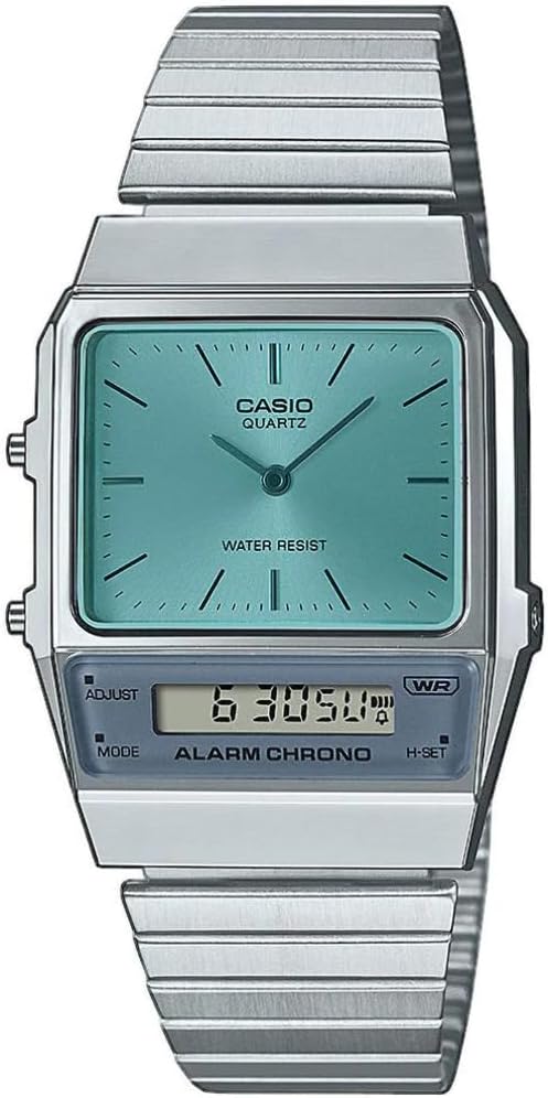 Casio Vintage Edgy zilveren herenhorloge AQ-800EC-2AEF