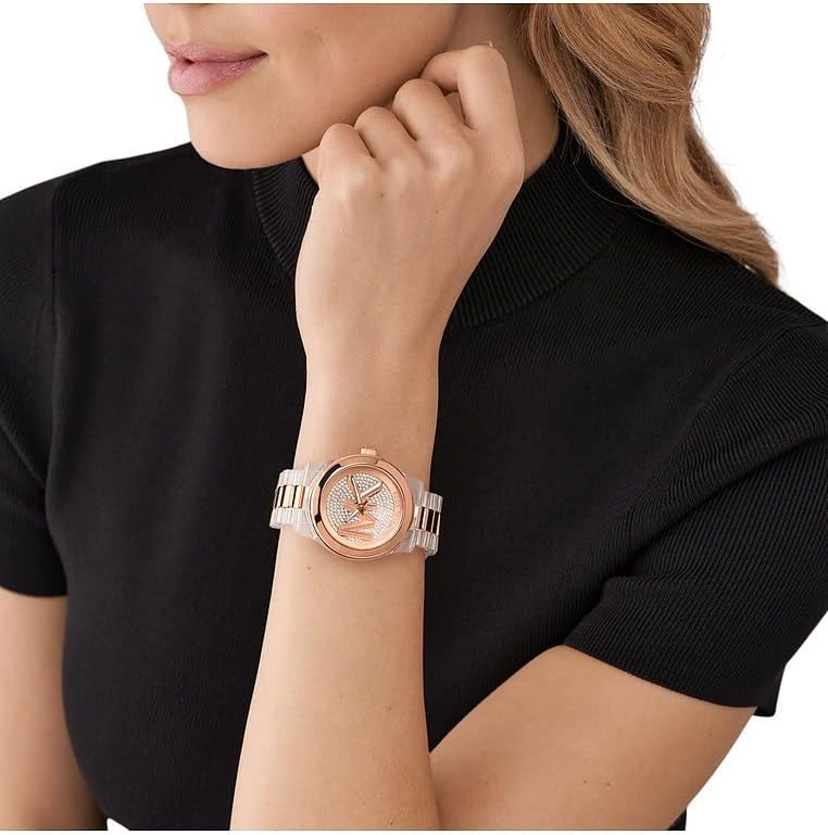 Michael Kors Runway Horloge voor dames, kwartsuurwerk met horlogeband van roestvrij staal, keramiek of leer