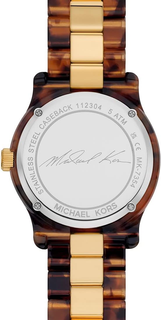 Michael Kors Runway Horloge voor dames, kwartsuurwerk met horlogeband van roestvrij staal, keramiek of leer