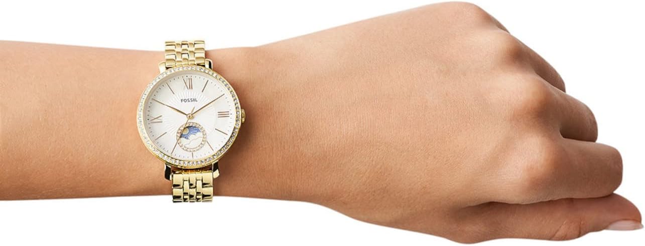 Fossil Jacqueline Watch for Women, Quartz movement with Stainless steel and leather Strap