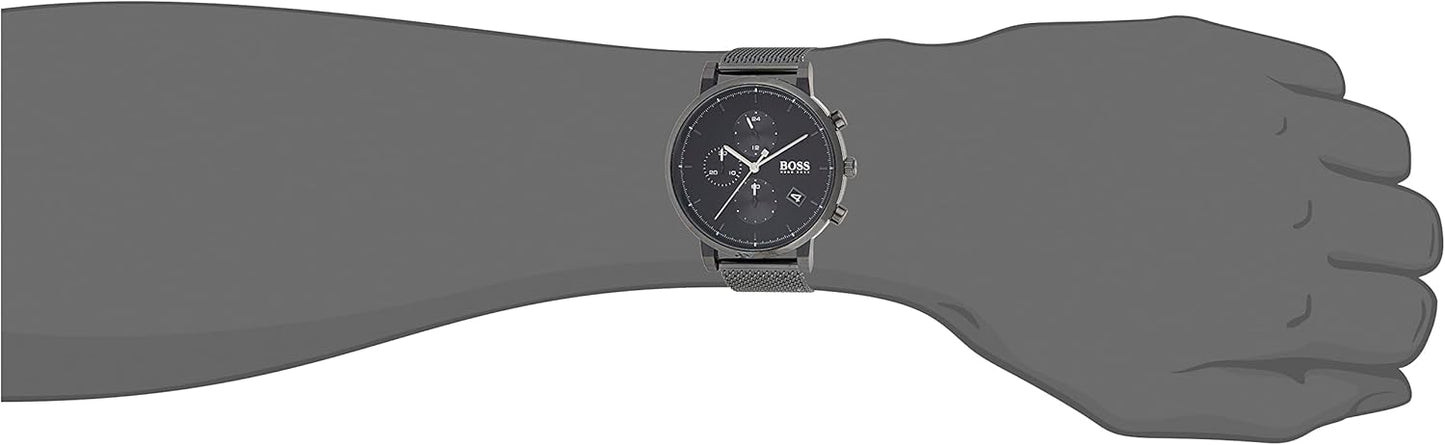 BOSS 1513813 analoog kwartshorloge voor heren met roestvrijstalen armband