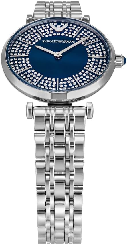 Emporio Armani Vrouwen Analoge Quartz Horloge Met Roestvrij Stalen Band AR11627, Zilver