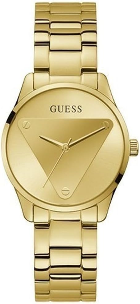 Guess Dames 36 mm horloge, Goudkleur/Gouden Toon/Champagne, EMBLEEM