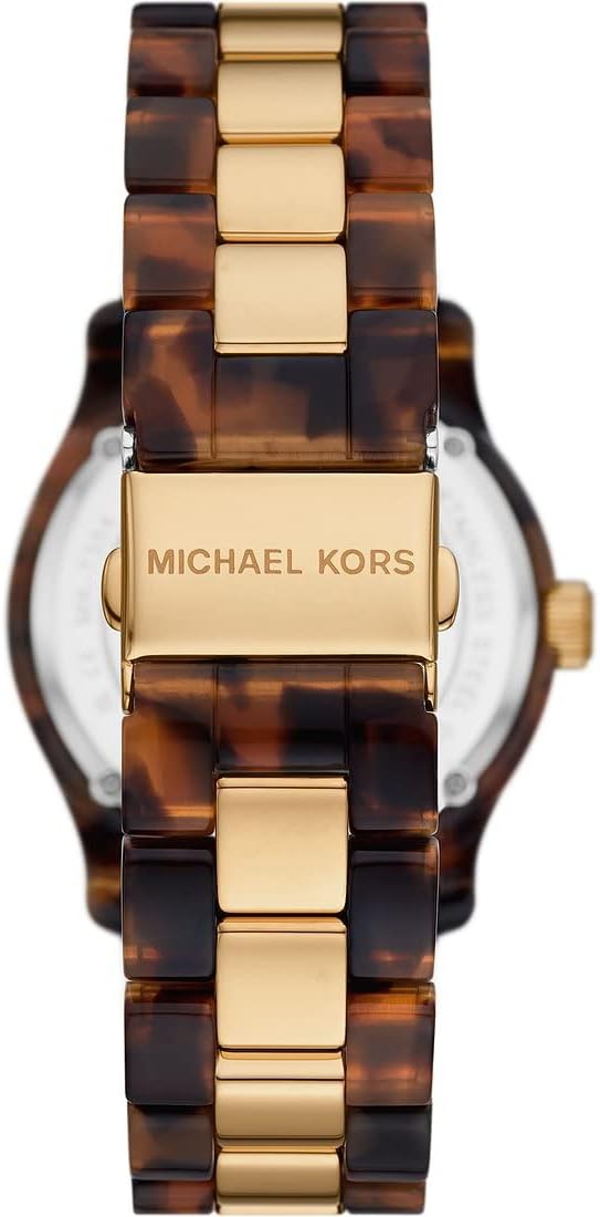 Michael Kors Runway Horloge voor dames, kwartsuurwerk met horlogeband van roestvrij staal, keramiek of leer