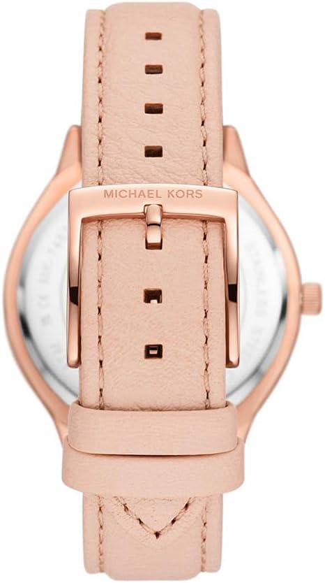 Michael Kors Slim Runway Horloge voor dames, 38mm Driehandig kwartsuurwerk met lederen horlogeband