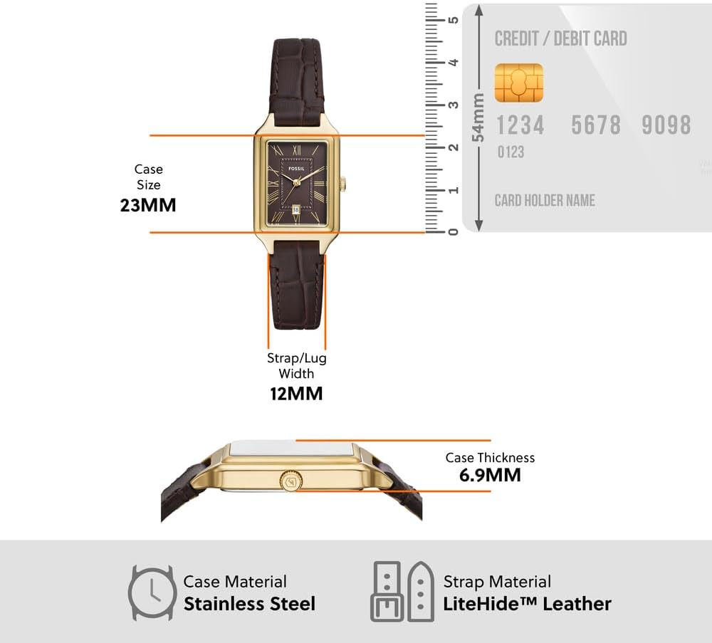 Fossil Raquel Horloge voor dames, quartz uurwerk met roestvrij stalen of leren band,