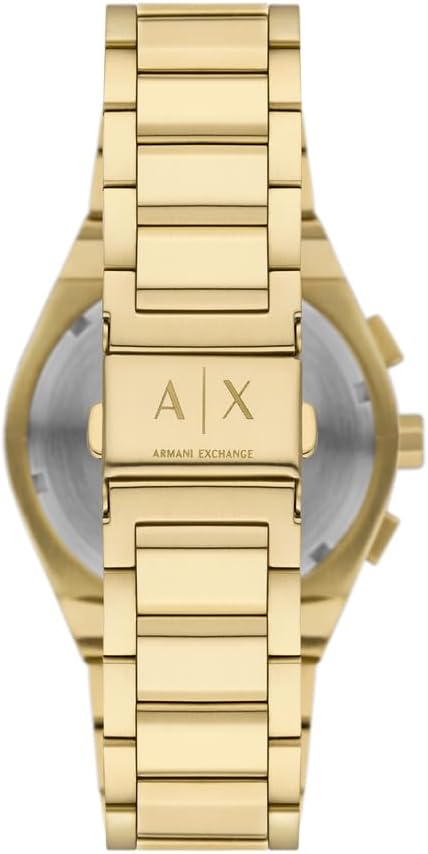 Armani Exchange Heren analoog quartz horloge met roestvrij stalen band AX4180, Goud