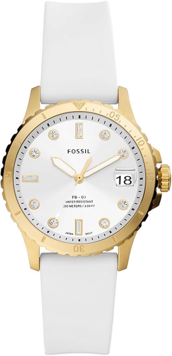Fossil FB-01 Horloge voor dames, kwarts uurwerk met roestvrij staal of leren band