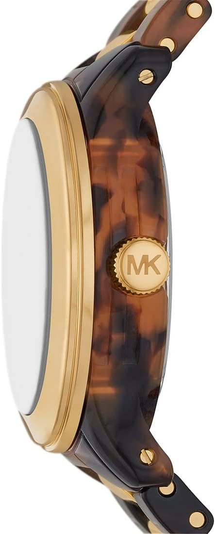 Michael Kors Runway Horloge voor dames, kwartsuurwerk met horlogeband van roestvrij staal, keramiek of leer
