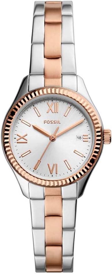 Fossil Vrouwen Analoge Quartz Horloge Met Roestvrij Stalen Band BQ3928, Zilver, armband