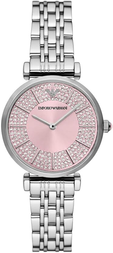 Emporio Armani Analoog kwartshorloge voor dames met roestvrij stalen armband AR11686, zilver
