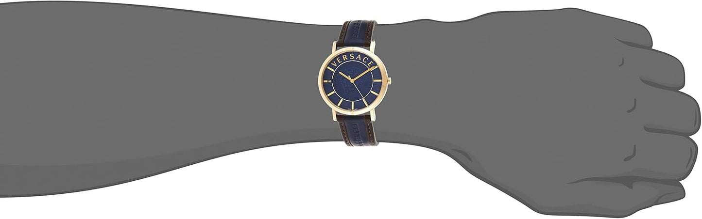 Versace Dames analoog kwartshorloge met leren armband VEJ4003 21, goud, VEJ400321