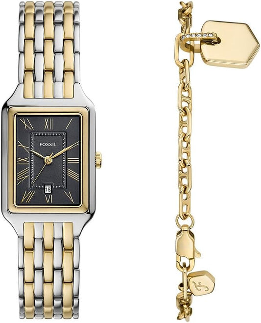 FOSSIL Raquel horloge voor dames, Quartz uurwerk met drie wijzers en een roestvrij stalen band