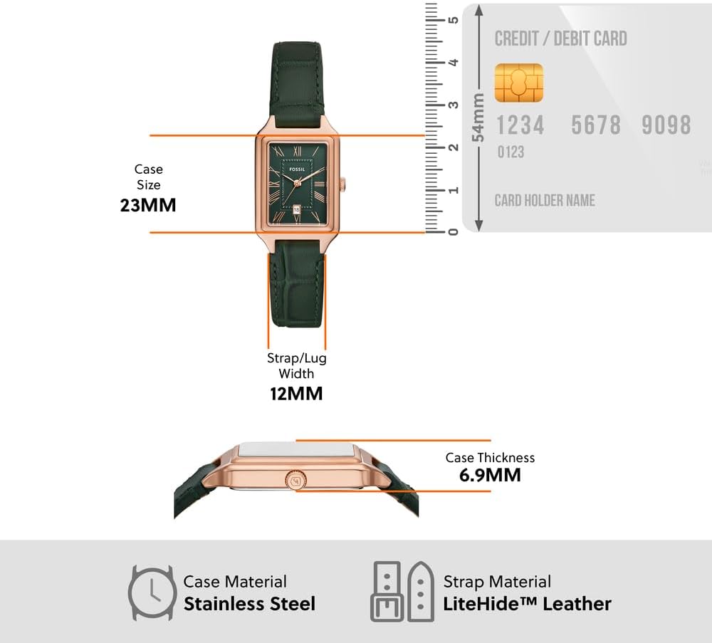 Fossil Raquel Horloge voor dames, quartz uurwerk met roestvrij stalen of leren band,