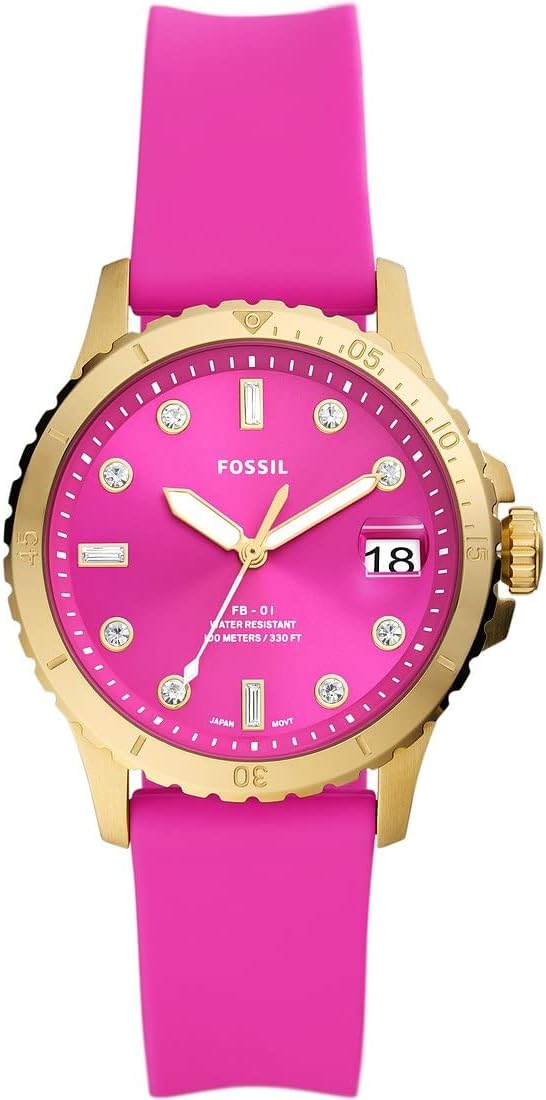 Fossil FB-01 Horloge voor dames, kwarts uurwerk met roestvrij staal of leren band