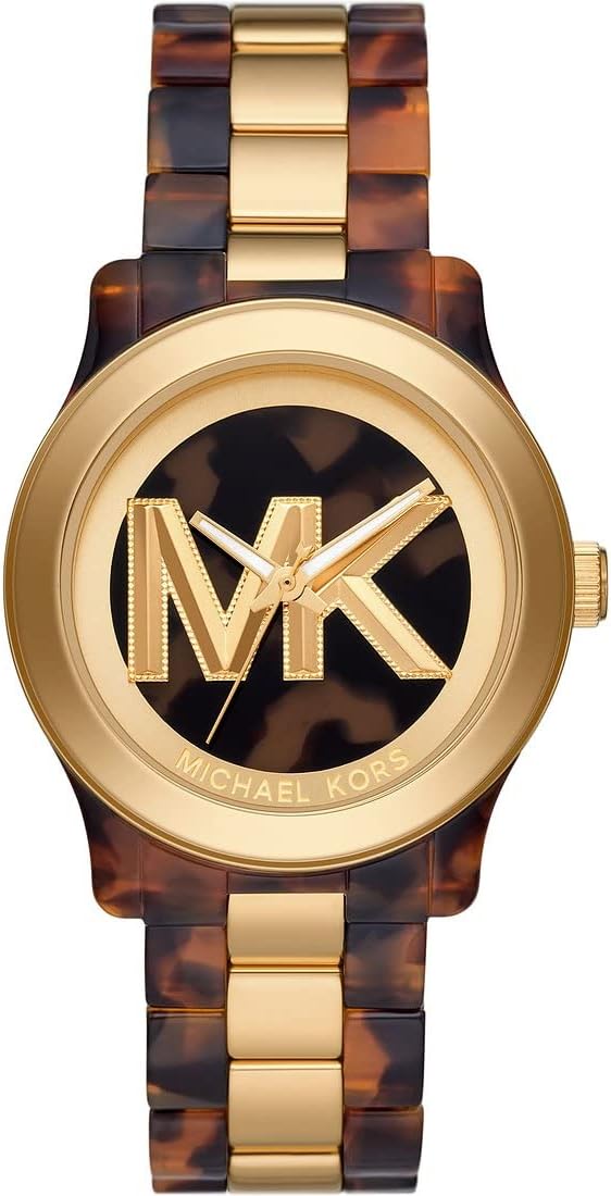 Michael Kors Runway Horloge voor dames, kwartsuurwerk met horlogeband van roestvrij staal, keramiek of leer