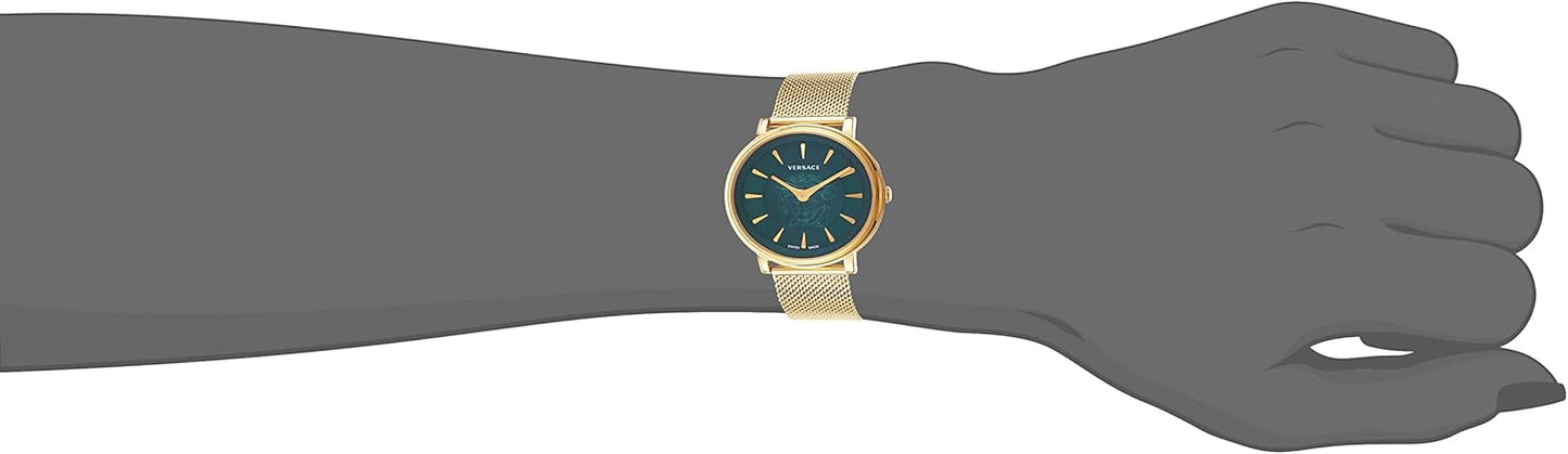 VERSACE Dameshorloge V-Circle Gold roestvrij staal 38 mm VE81025 19, armband