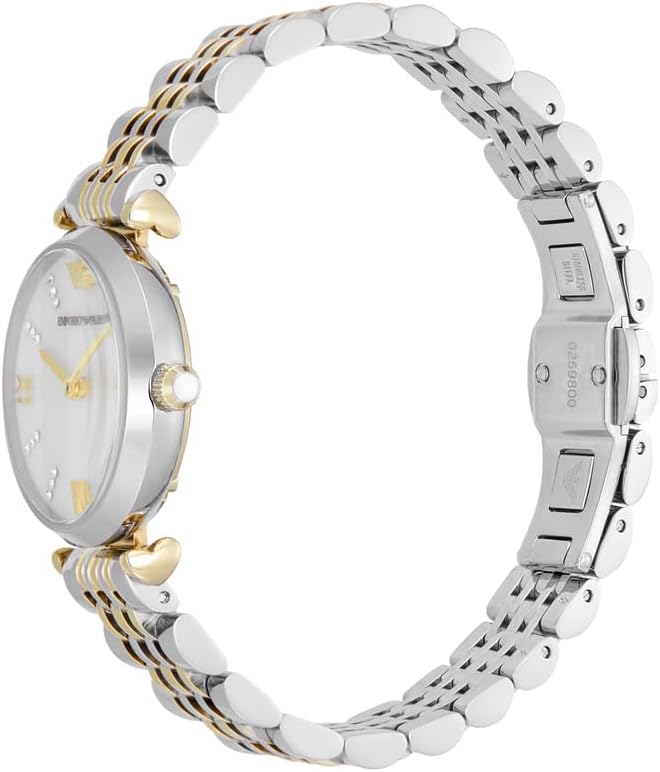 Emporio Armani Horloge Voor Dames, Driehandig Quartz uurwerk en 32mm kastmaat met roestvrij stalen, lederen of siliconen band