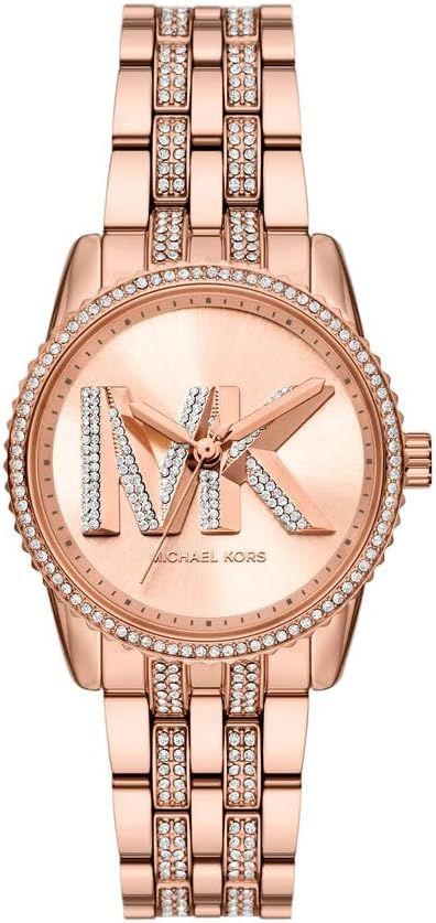 Michael Kors Bryant horloge voor dames, kwartsuurwerk met drie wijzers en band van roestvrij staal of keramiek