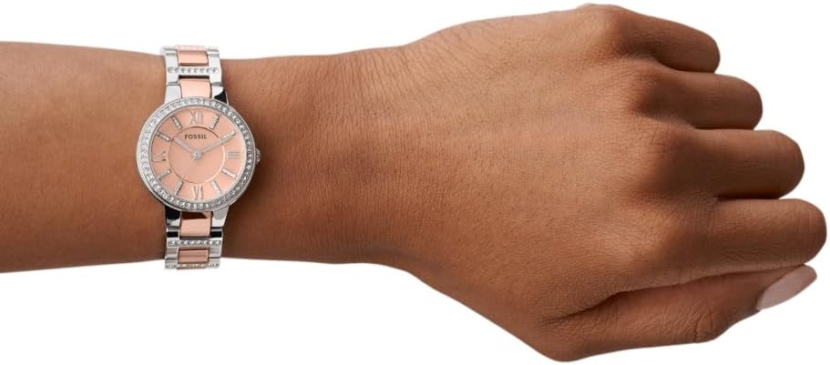 Fossil Virginia horloge voor dames, Quartz uurwerk met Stainless steel of leren band