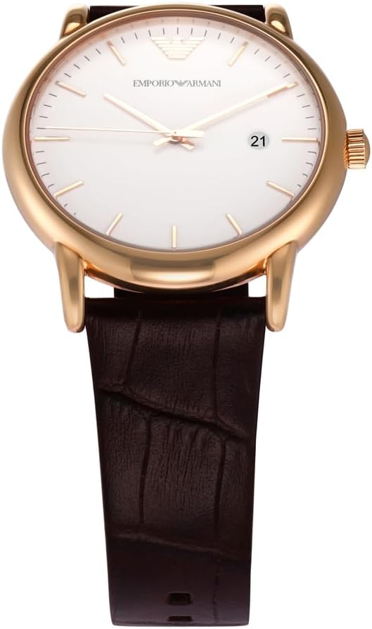 Emporio Armani Herenhorloge met drie wijzers, roestvrijstalen horloge, 43 mm kastgrootte