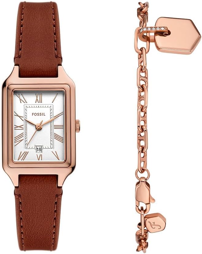 Fossil Raquel Horloge voor dames, quartz uurwerk met roestvrij stalen of leren band,