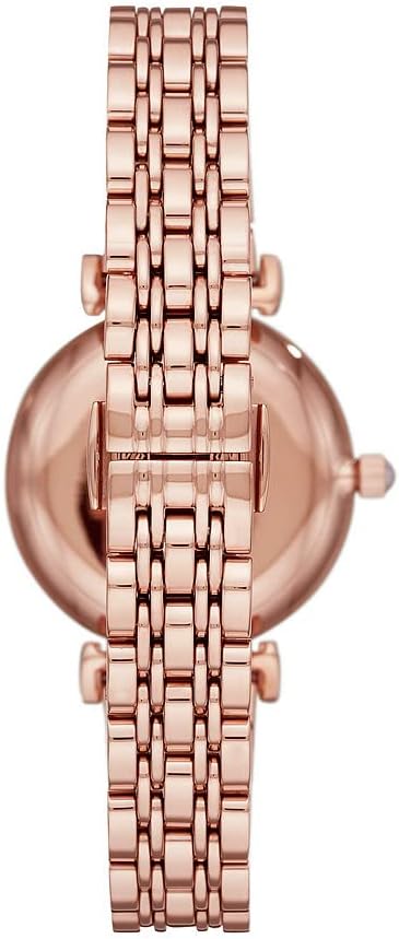 Emporio Armani tweehands rose goudkleurige roestvrijstalen horloge
