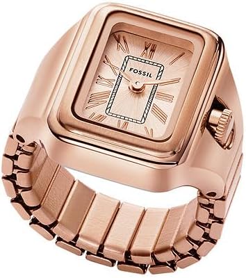 FOSSIL Raquel horloge ring voor dames, Quartz uurwerk met twee handen en roestvrij stalen band