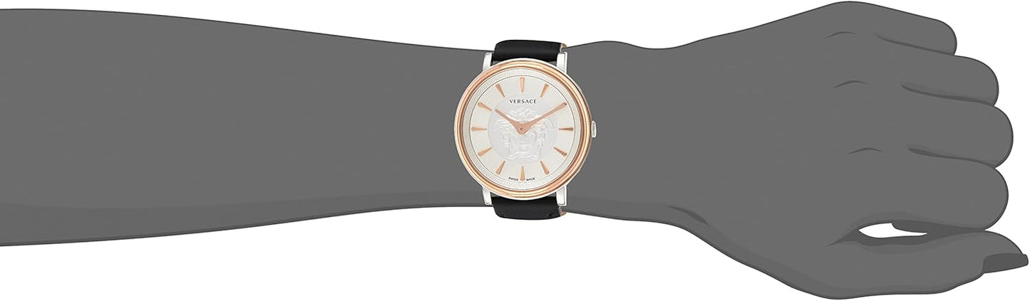VERSACE Dameshorloge V Circle Dameshorloge Leren Armband 38MM VE81029 19, Riemen.
