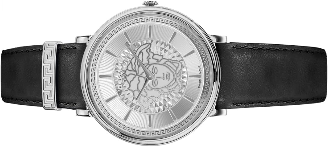 VERSACE Dameshorloge V Circle lederen armband zwart VE81017 19