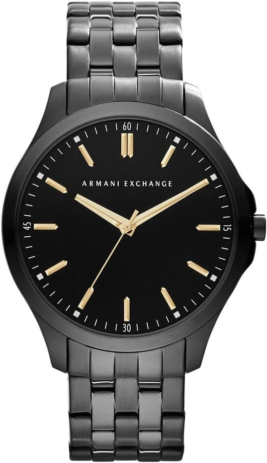 Armani Exchange herenhorloge met drie wijzers, kastmaat 45 mm, roestvrijstalen armband
