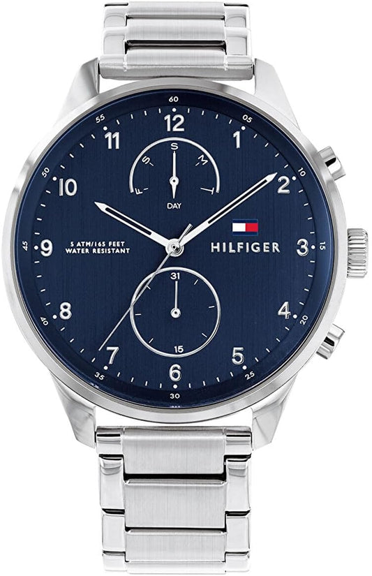 Tommy Hilfiger Mens multi wijzerplaat quartz horloge met roestvrij stalen band 1791575, Armband