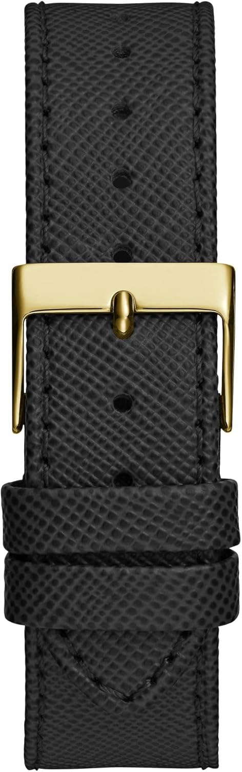 GUESS Lederen Womens analoge zwarte wijzerplaat vrouwen horloge Gw0753L4, band kleur-zwart, zwart, riem, Zwart, riem