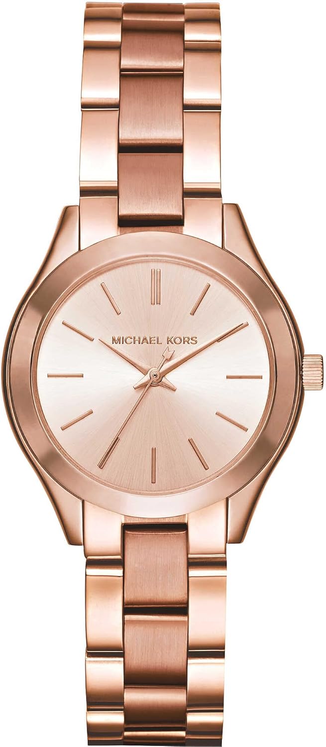 Michael Kors Runway Horloge voor dames, kwartsuurwerk met horlogeband van roestvrij staal, keramiek of leer