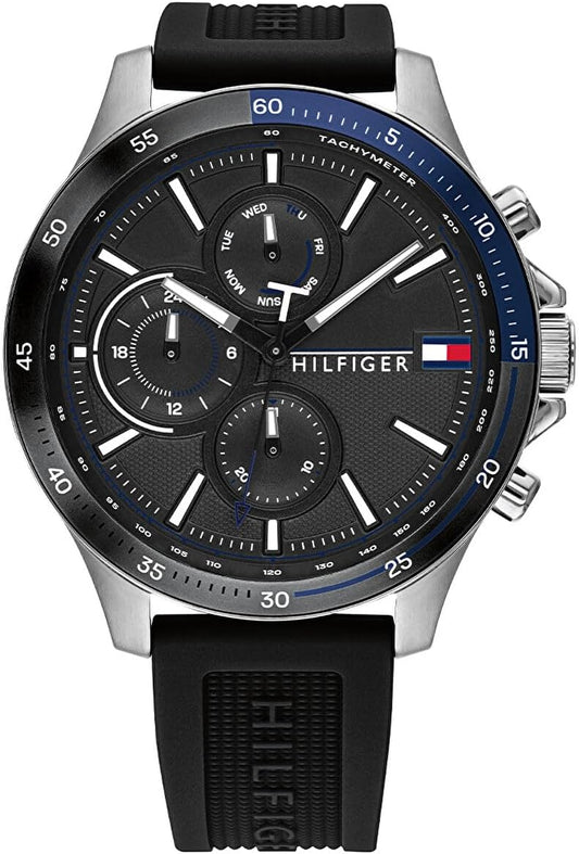 Tommy Hilfiger Analoog multifunctioneel kwartshorloge voor heren met roestvrij staal of siliconen armband