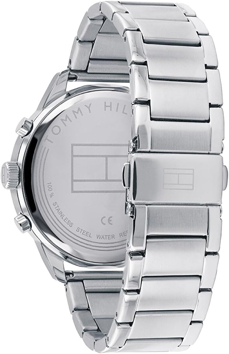 Tommy Hilfiger Mens multi wijzerplaat quartz horloge met roestvrij stalen band 1791575, Armband