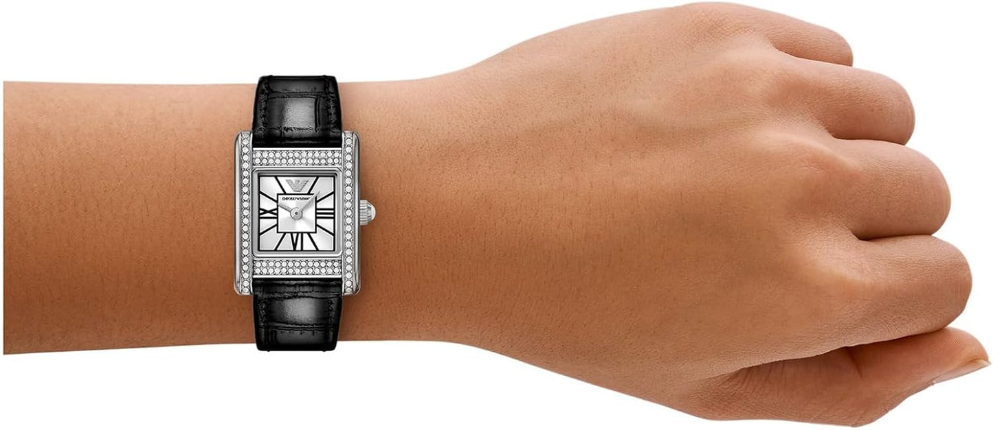 Emporio Armani horloge voor dames, kwartsuurwerk en kastmaat 31 mm met roestvrij stalen, lederen of siliconen band
