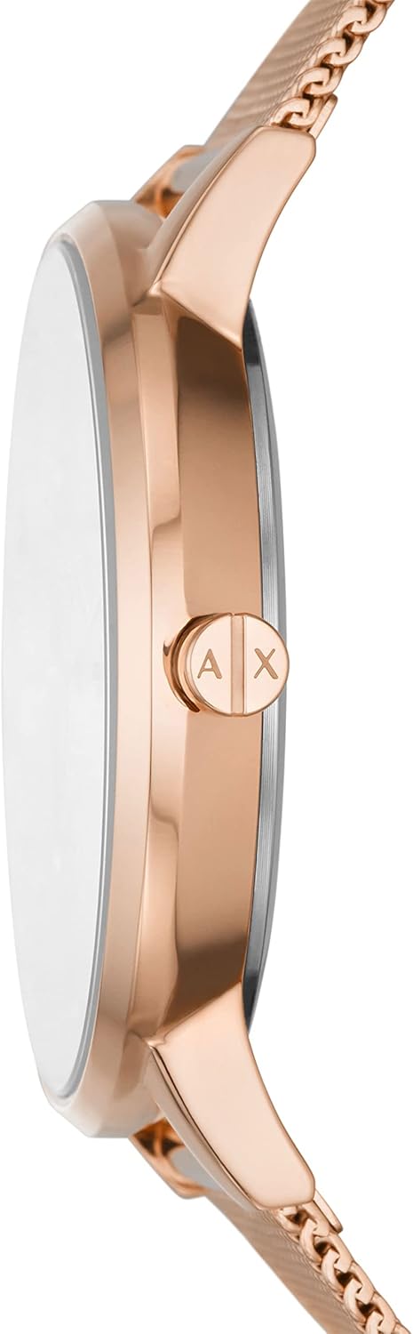 Armani Exchange Roségoudkleurig Roestvrijstalen Horloge met Drie Wijzers