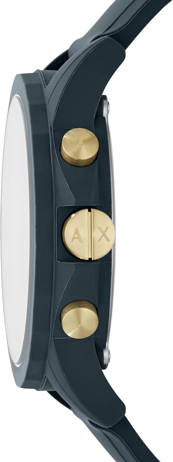 Armani Exchange Herenchronograaf, siliconen horloge, 44 mm behuizingsgrootte