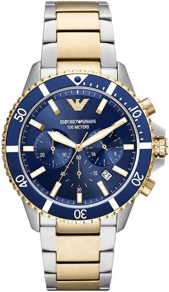 Emporio Armani Chronograaf Tweekleurig Roestvrijstalen Horloge