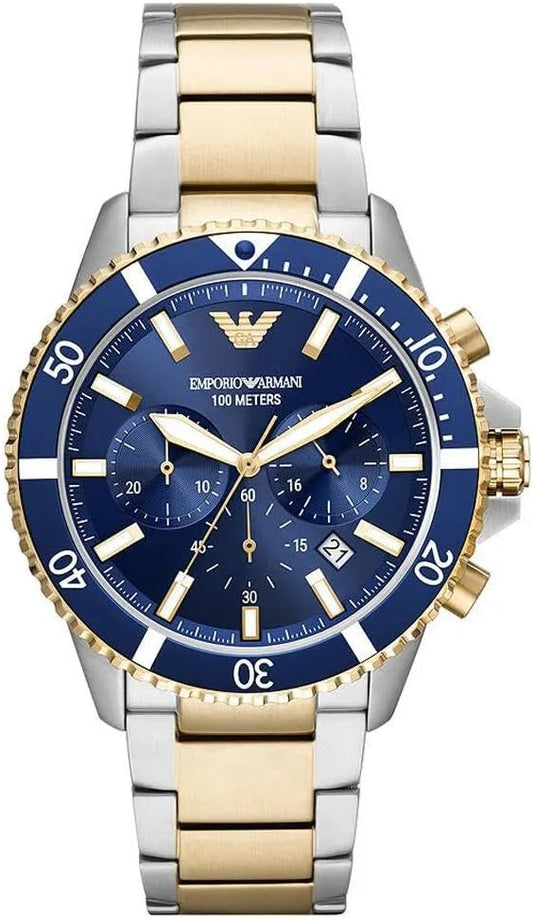 Emporio Armani Chronograaf Tweekleurig Roestvrijstalen Horloge