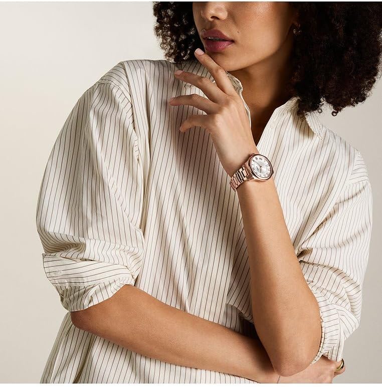Fossil Harlow Horloge voor Dames, Quartz uurwerk met Roestvrijstalen of Leren Band,