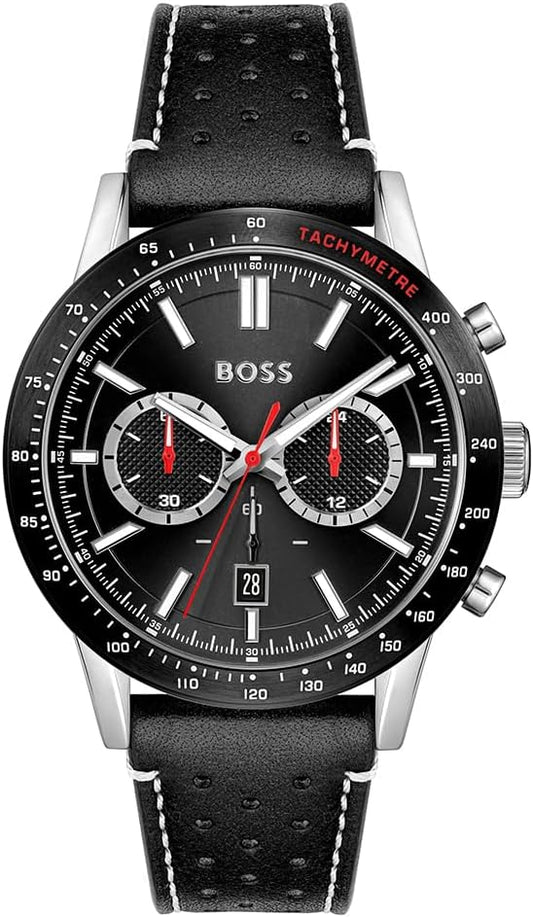 BOSS Analoog kwartshorloge voor heren met leren band 1513920
